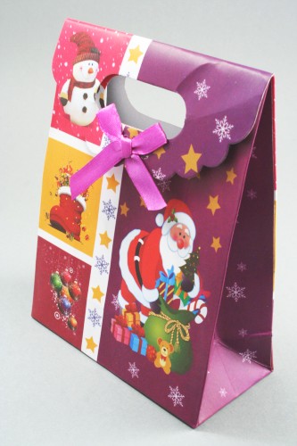 Christmas Themed Fold Flat Gift Box with Velcro Fastner. Size Approx 27cm x 19cm x 9cm Comes Flat packed.