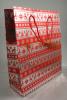 Red and Silver Christmas Print Holographic Gift Bag with Red Cord Handles. Approx Size 27cm x 23cm x 8cm - view 1